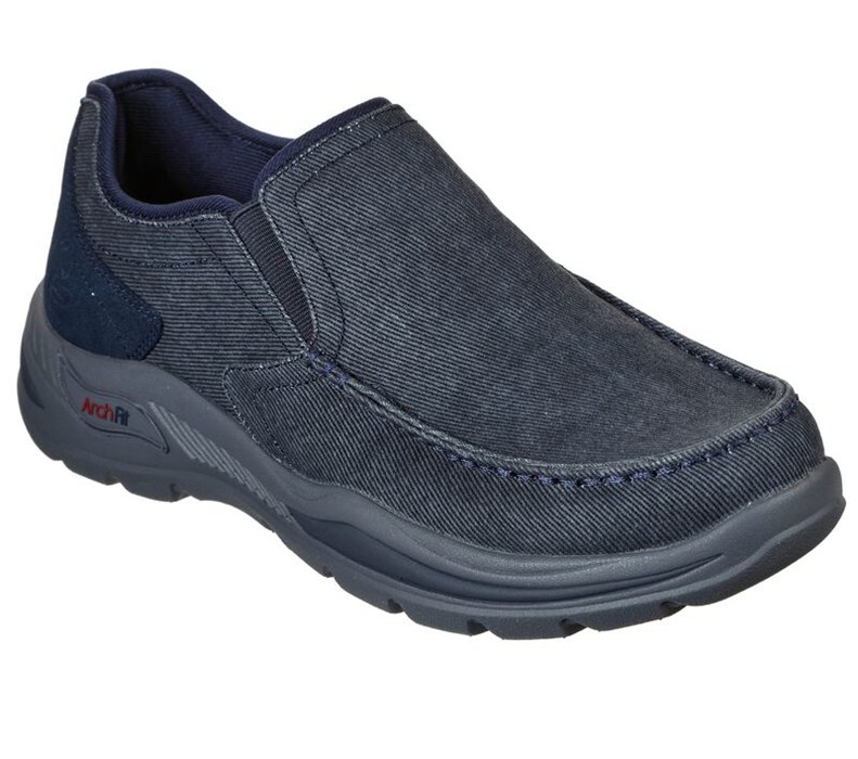 Skechers Herr Marinblå Slip On - Arch Fit Motley - Rolens - Sverige (DGBAU-4075)